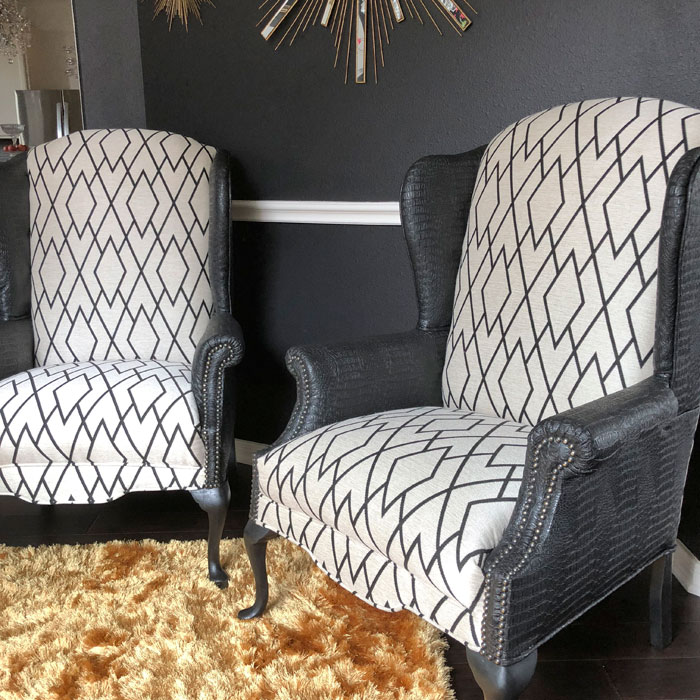 Black and White Wingback Chairs Angela East