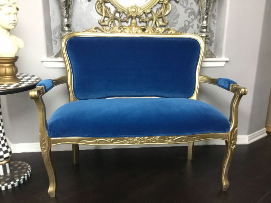 Royal Blue French Settee