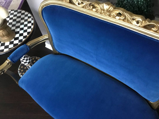 Royal Blue French Settee